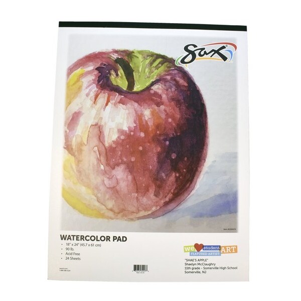 Watercolor Pad, 90 lb, 18 x 24 Inches, White, 24 Sheets